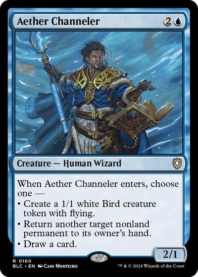 2024 Magic: The Gathering: Commander: Bloomburrow (BLC) - Aether Channeler (#160, Rare) (, Near Mint)