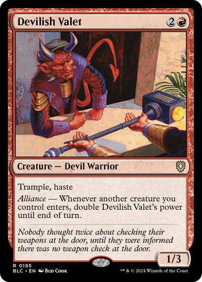 2024 Magic: The Gathering: Commander: Bloomburrow (BLC) - Devilish Valet (#195, Rare) (, Near Mint)