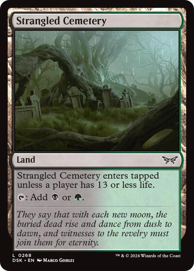 2024 Magic: The Gathering: Duskmourn: House of Horror (DSK) - Strangled Cemetery (#268, Land) (, Near Mint)