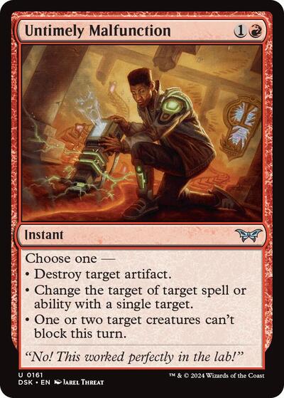 2024 Magic: The Gathering: Duskmourn: House of Horror (DSK) - Untimely Malfunction (#161, Uncommon) (, Near Mint)
