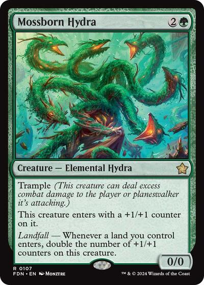 2024 Magic: The Gathering: Foundations (FDN) - Mossborn Hydra (#107, Rare) (, Lightly Played)