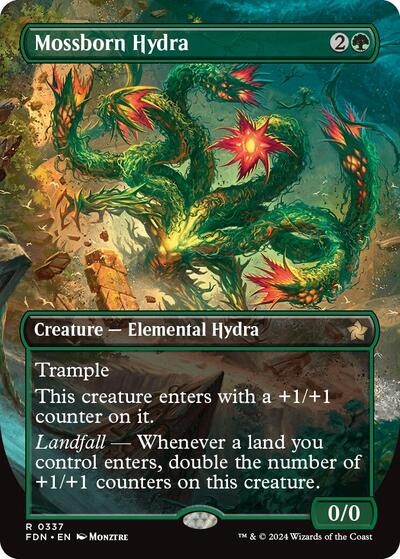 2024 Magic: The Gathering: Foundations (FDN) - Mossborn Hydra (Borderless) (#337, Rare) (, Near Mint)