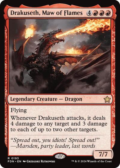 2024 Magic: The Gathering: Foundations (FDN) - Drakuseth, Maw of Flames (0193) (#193, Rare) (, Lightly Played)
