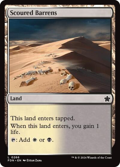 2024 Magic: The Gathering: Foundations (FDN) - Scoured Barrens (#266, Land) (, Lightly Played)