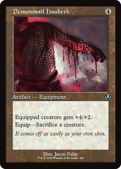 2025 Magic: The Gathering: Innistrad Remastered (INR) - Demonmail Hauberk (Retro Frame) (#442, Uncommon) (, Lightly Played)