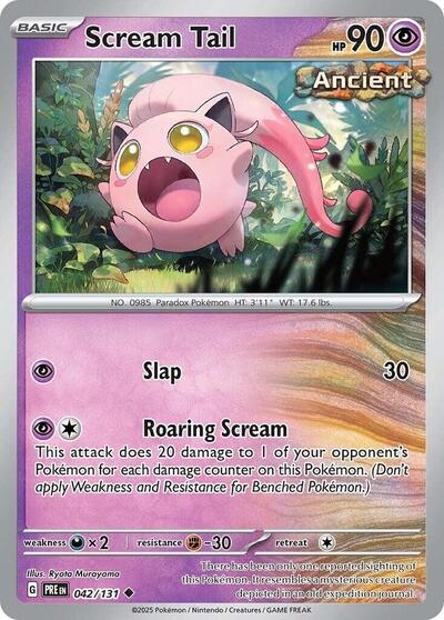 2025 Pokemon: SV: Prismatic Evolutions (PRE) - Scream Tail (#042/131, Uncommon) (, Near Mint)