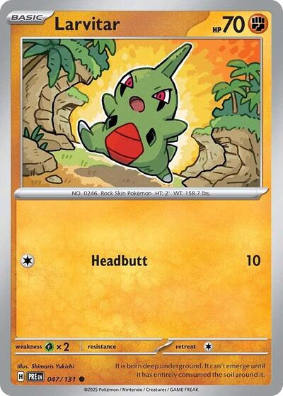 2025 Pokemon: SV: Prismatic Evolutions (PRE) - Larvitar (#047/131, Common) (, Near Mint)