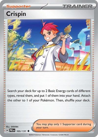 2025 Pokemon: SV: Prismatic Evolutions (PRE) - Crispin - 105/131 (#105/131, Uncommon) (, Near Mint)