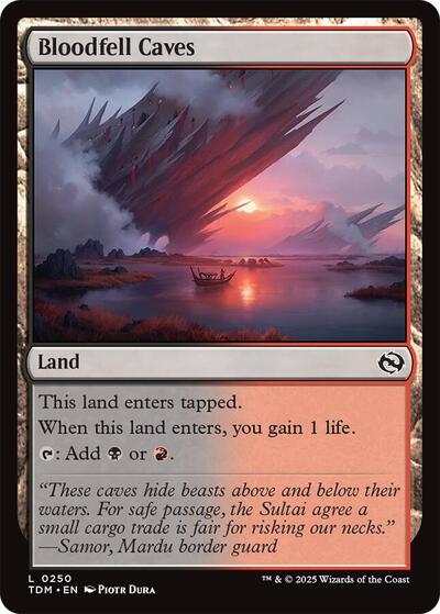 2025 Magic: The Gathering: Tarkir: Dragonstorm (TDM) - Bloodfell Caves (#250, Land) (, Near Mint)