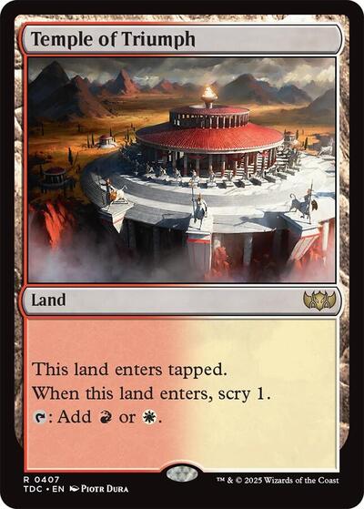 2025 Magic: The Gathering: Commander: Tarkir: Dragonstorm (TDC) - Temple of Triumph (#407, Rare) (, Lightly Played)