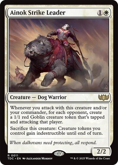 2025 Magic: The Gathering: Commander: Tarkir: Dragonstorm (TDC) - Ainok Strike Leader (#11, Rare) (, Near Mint)