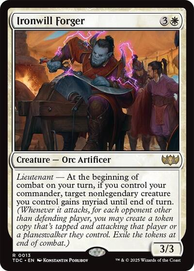 2025 Magic: The Gathering: Commander: Tarkir: Dragonstorm (TDC) - Ironwill Forger (#13, Rare) (, Near Mint)