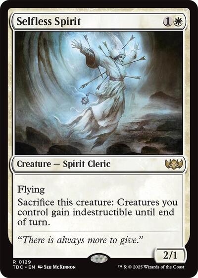 2025 Magic: The Gathering: Commander: Tarkir: Dragonstorm (TDC) - Selfless Spirit (#129, Rare) (, Near Mint)