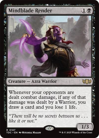 2025 Magic: The Gathering: Commander: Tarkir: Dragonstorm (TDC) - Mindblade Render (#187, Rare) (, Near Mint)