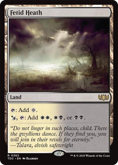 2025 Magic: The Gathering: Commander: Tarkir: Dragonstorm (TDC) - Fetid Heath (#362, Rare) (, Lightly Played)