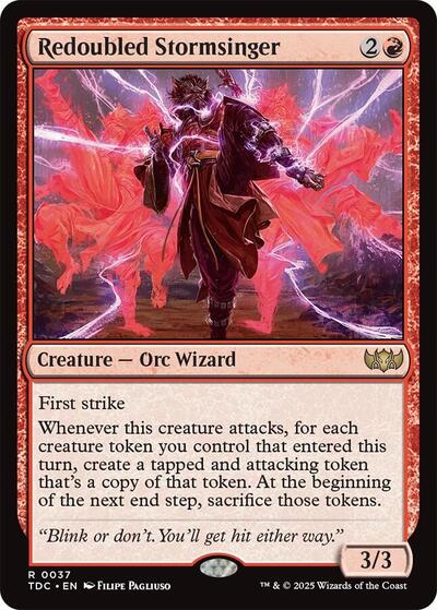 2025 Magic: The Gathering: Commander: Tarkir: Dragonstorm (TDC) - Redoubled Stormsinger (#37, Rare) (, Near Mint)