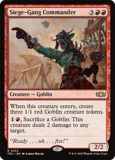 2025 Magic: The Gathering: Commander: Tarkir: Dragonstorm (TDC) - Siege-Gang Commander (#232, Rare) (, Near Mint)
