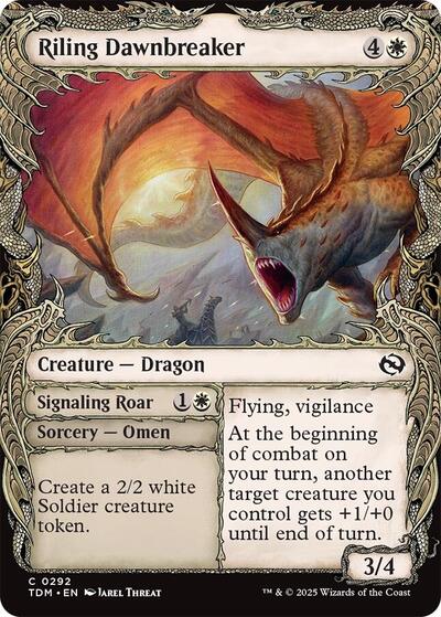 2025 Magic: The Gathering: Tarkir: Dragonstorm (TDM) - Riling Dawnbreaker (Showcase) (#292, Common) (Foil, Near Mint)