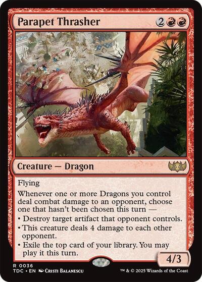2025 Magic: The Gathering: Commander: Tarkir: Dragonstorm (TDC) - Parapet Thrasher (#36, Rare) (, Near Mint)