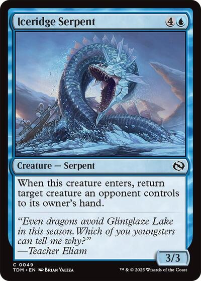 2025 Magic: The Gathering: Tarkir: Dragonstorm (TDM) - Iceridge Serpent (#49, Common) (, Near Mint)