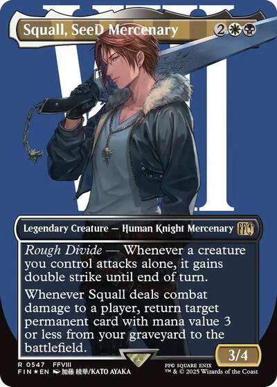 2025 Magic: The Gathering: FINAL FANTASY (FIN) - Squall, SeeD Mercenary (Borderless) (Surge Foil) (#547, Rare) (Foil, Near Mint)