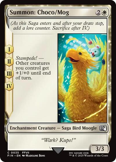 2025 Magic: The Gathering: FINAL FANTASY (FIN) - Summon: Choco/Mog (#35, Common) (, Near Mint)