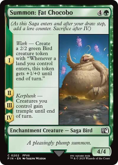 2025 Magic: The Gathering: FINAL FANTASY (FIN) - Summon: Fat Chocobo (#202, Common) (, Moderately Played)