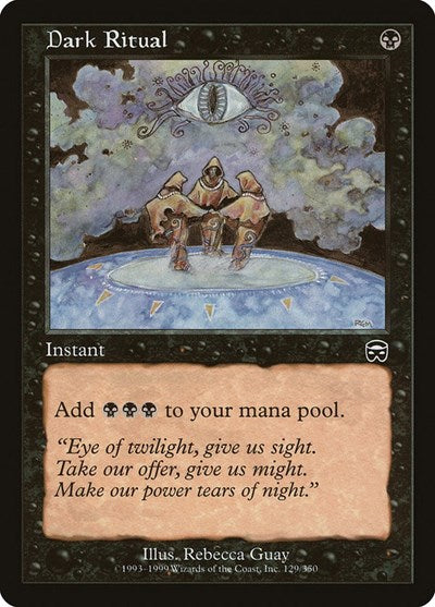 1999 Magic: The Gathering: Mercadian Masques (MMQ) - Dark Ritual (#129, Common) (, Moderately Played)