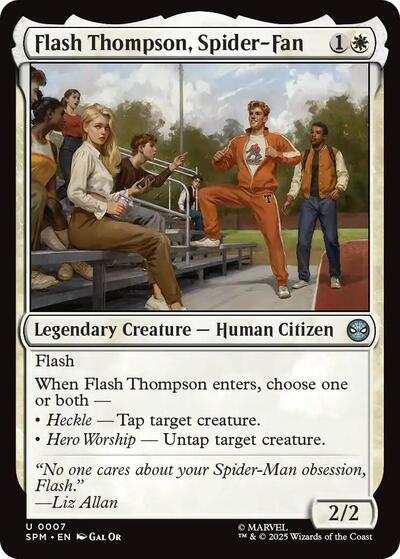 2025 Magic: The Gathering: Marvel's Spider-Man (SPM) - Flash Thompson, Spider-Fan (#7, Uncommon) (Foil, Near Mint)
