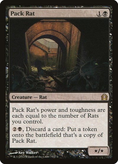 2012 Magic: The Gathering: Return to Ravnica (RTR) - Pack Rat (#73, Rare) (, Near Mint)