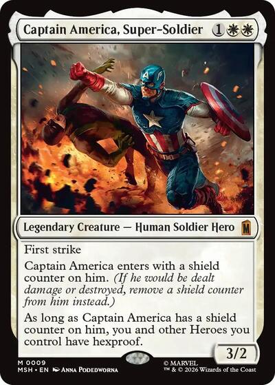 2026 Magic: The Gathering: Marvel Super Heroes (MSH) - Captain America, Super-Soldier (#9, Mythic Rare) (, Near Mint)