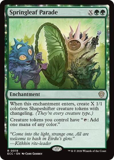 2026 Magic: The Gathering: Commander: Lorwyn Eclipsed (ECC) - Springleaf Parade (#19, Rare) (, Lightly Played)