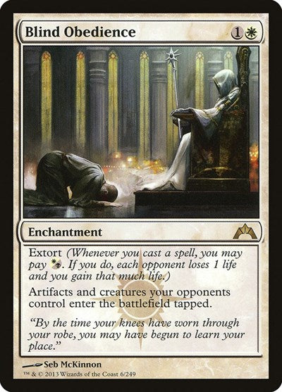2013 Magic: The Gathering: Gatecrash (GTC) - Blind Obedience (#6, Rare) (, Near Mint)