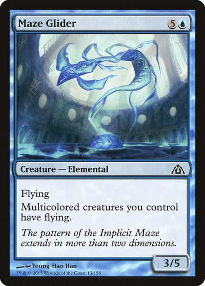2013 Magic: The Gathering: Dragon's Maze (DGM) - Maze Glider (#13, Common) (, Moderately Played)