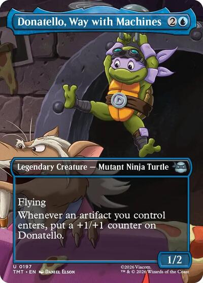 2026 Magic: The Gathering: Teenage Mutant Ninja Turtles (TMT) - Donatello, Way with Machines (Borderless) (#197, Uncommon) (, Lightly Played)