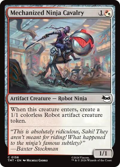2026 Magic: The Gathering: Teenage Mutant Ninja Turtles (TMT) - Mechanized Ninja Cavalry (#156, Common) (Foil, Near Mint)