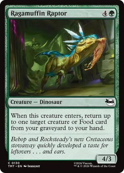 2026 Magic: The Gathering: Teenage Mutant Ninja Turtles (TMT) - Ragamuffin Raptor (#130, Common) (, Near Mint)