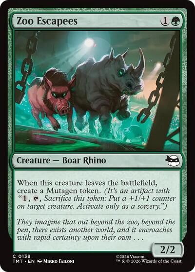 2026 Magic: The Gathering: Teenage Mutant Ninja Turtles (TMT) - Zoo Escapees (#138, Common) (, Lightly Played)