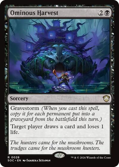 2026 Magic: The Gathering: Commander: Secrets of Strixhaven (SOC) - Ominous Harvest (#28, Rare) (, Lightly Played)