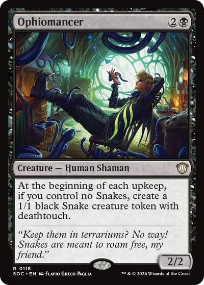 2026 Magic: The Gathering: Commander: Secrets of Strixhaven (SOC) - Ophiomancer (#118, Rare) (, Lightly Played)