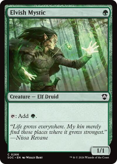 2026 Magic: The Gathering: Commander: Secrets of Strixhaven (SOC) - Elvish Mystic (#266, Common) (, Near Mint)