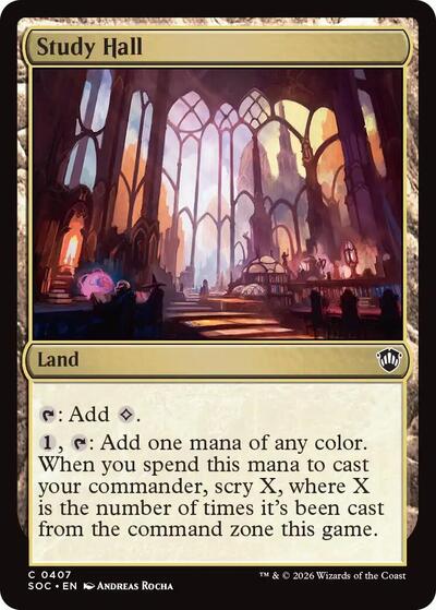 2026 Magic: The Gathering: Commander: Secrets of Strixhaven (SOC) - Study Hall (#407, Common) (, Lightly Played)