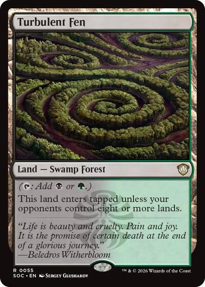 2026 Magic: The Gathering: Commander: Secrets of Strixhaven (SOC) - Turbulent Fen (#55, Rare) (, Near Mint)