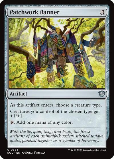 2026 Magic: The Gathering: Commander: Secrets of Strixhaven (SOC) - Patchwork Banner (#353, Uncommon) (, Near Mint)