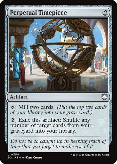 2026 Magic: The Gathering: Commander: Secrets of Strixhaven (SOC) - Perpetual Timepiece (#354, Uncommon) (, Near Mint)