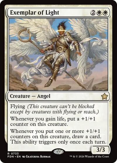 2024 Magic: The Gathering: Foundations (FDN) - Exemplar of Light (0733) (#733, Rare) (, Lightly Played)