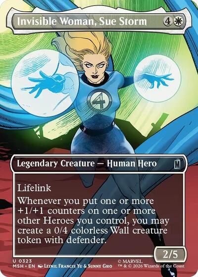 2026 Magic: The Gathering: Marvel Super Heroes (MSH) - Invisible Woman, Sue Storm (Borderless) (#323, Uncommon) (, Lightly Played)