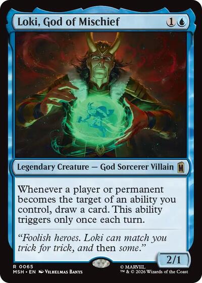 2026 Magic: The Gathering: Marvel Super Heroes (MSH) - Loki, God of Mischief (#65, Rare) (, Near Mint)