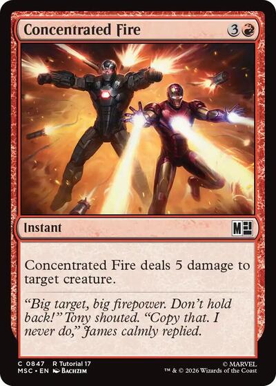 2026 Magic: The Gathering: Commander: Marvel Super Heroes (MSC) - Concentrated Fire (0847) (#847, Common) (, Near Mint)