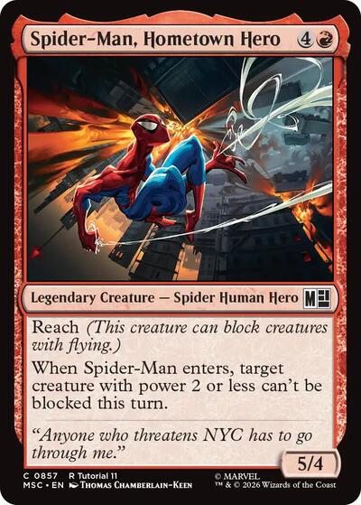 2026 Magic: The Gathering: Commander: Marvel Super Heroes (MSC) - Spider-Man, Hometown Hero (0857) (#857, Common) (, Near Mint)